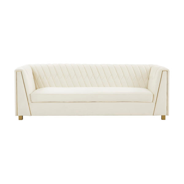 Wafa Cream Velvet Sofa - Be Bold Furniture