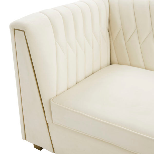 Wafa Cream Velvet Sofa - Be Bold Furniture