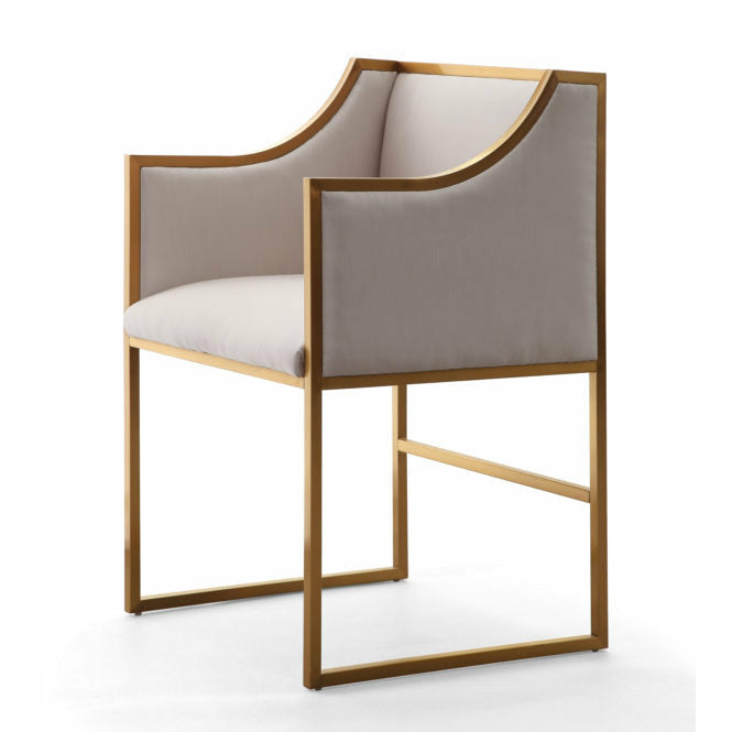 Atara Cream Velvet Gold Chair - Be Bold Furniture