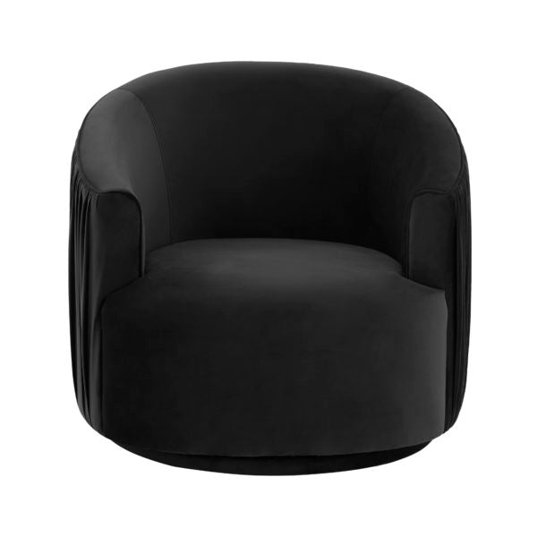 London Black Pleated Swivel Chair - Be Bold Furniture