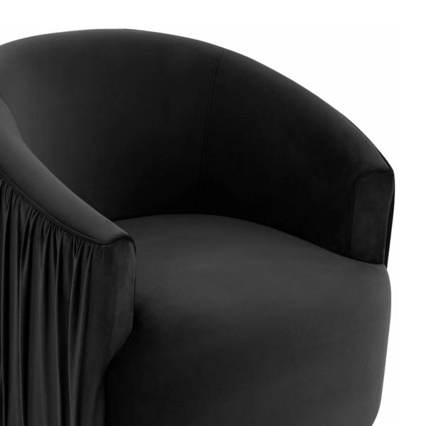 London Black Pleated Swivel Chair - Be Bold Furniture