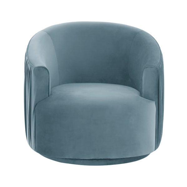 London Blue Pleated Swivel Chair - Be Bold Furniture