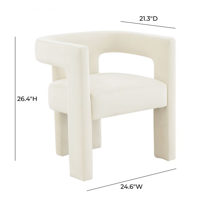 Sloane Cream Velvet Chair - Be Bold Furniture