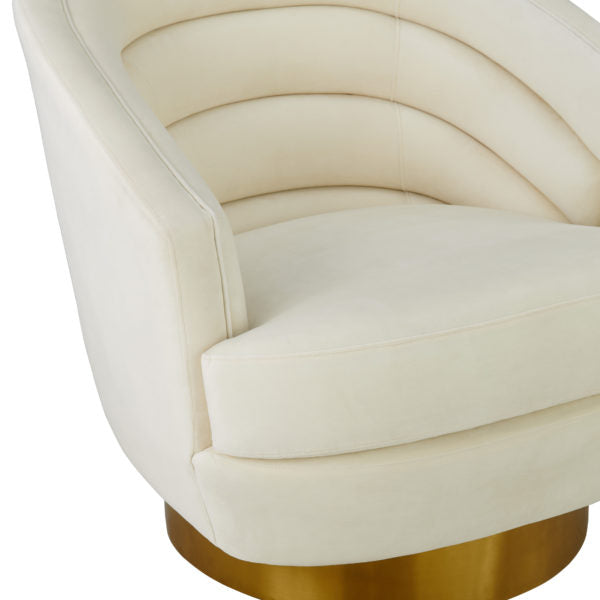Canyon Cream Velvet Swivel Chair - Be Bold Furniture