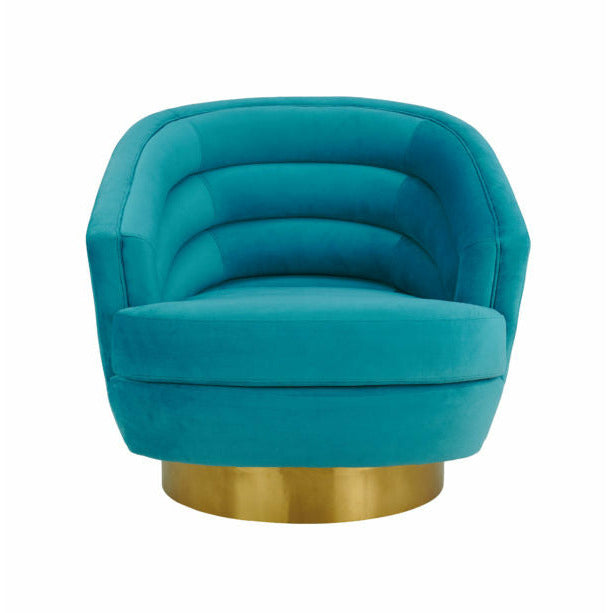 Canyon Blue Velvet Swivel Chair - Be Bold Furniture