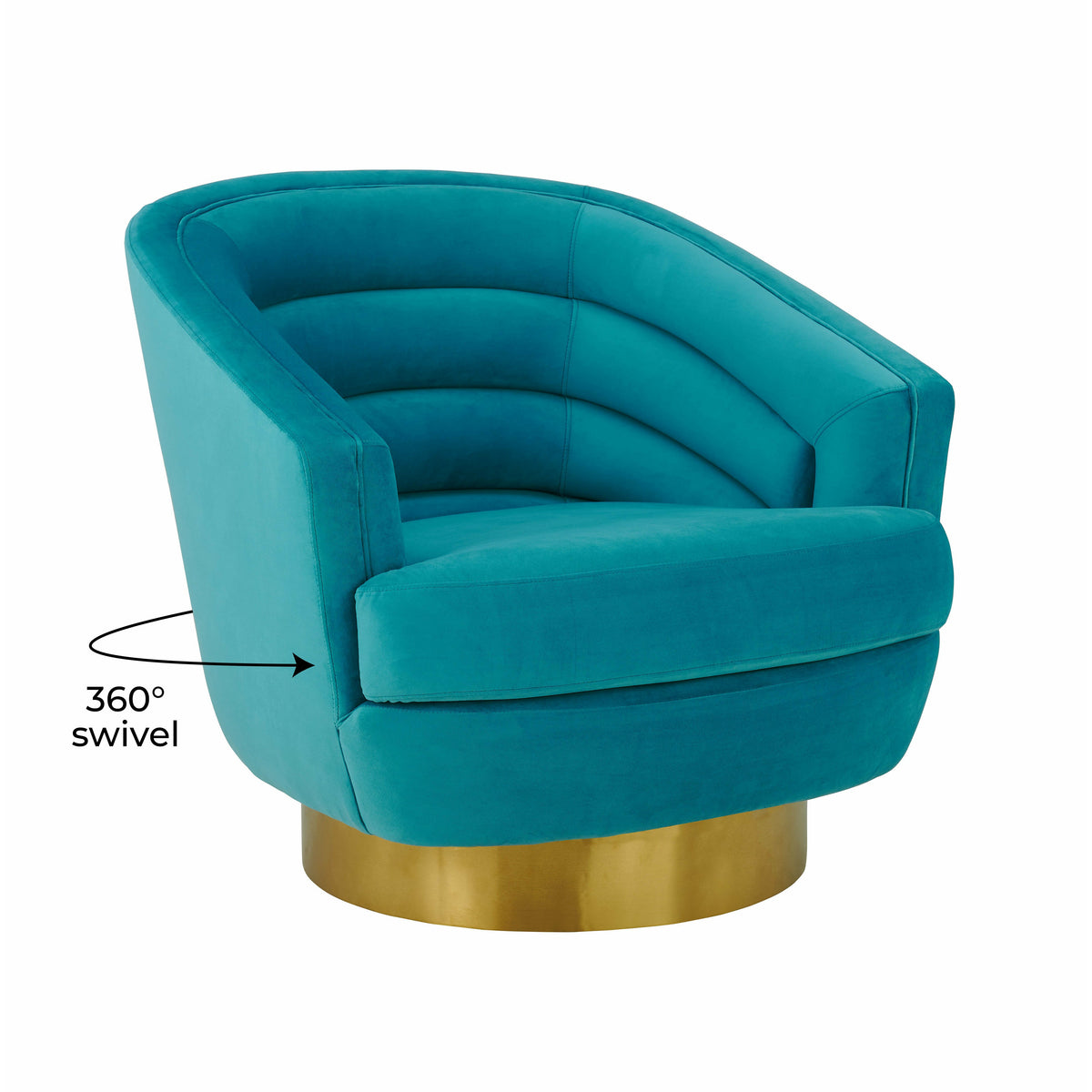 Canyon Blue Velvet Swivel Chair - Be Bold Furniture