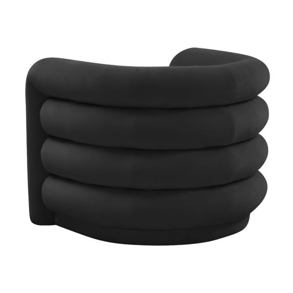 Curves Black Velvet Lounge Chair - Be Bold Furniture