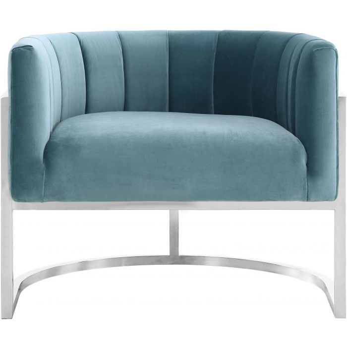 Magnolia Sea Blue Chair with Silver Base - Be Bold Furniture