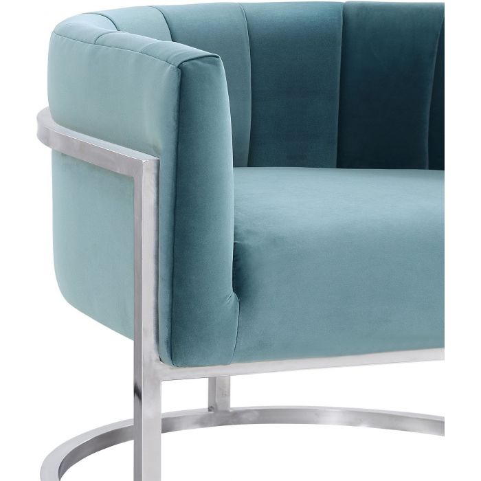 Magnolia Sea Blue Chair with Silver Base - Be Bold Furniture