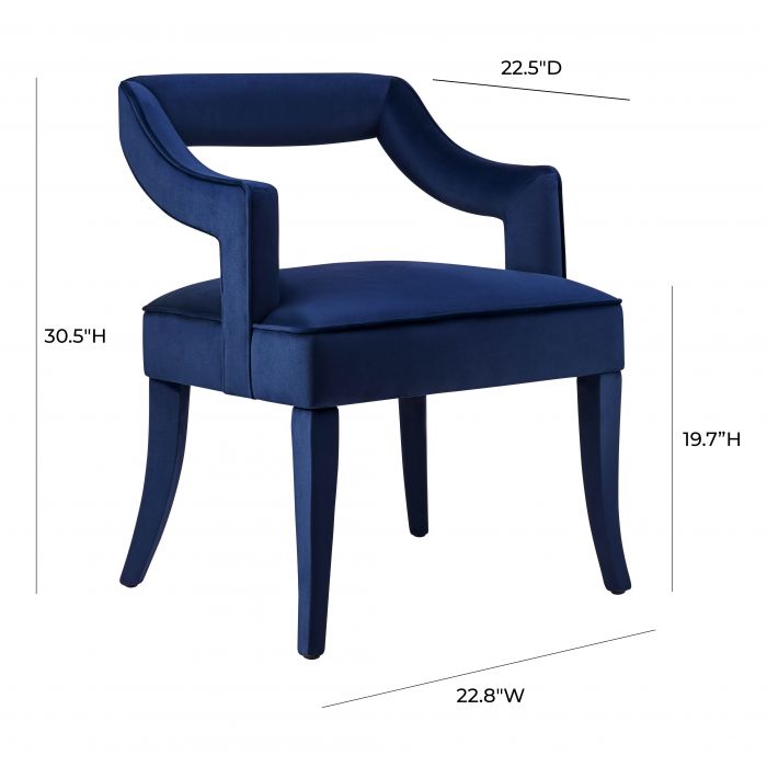 Tiffany Navy Velvet Chair - Be Bold Furniture