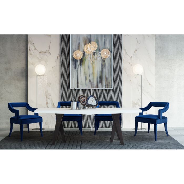 Tiffany Navy Velvet Chair - Be Bold Furniture