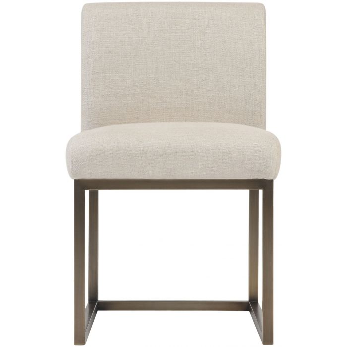 Haute Beige Linen Chair in Brass - Be Bold Furniture