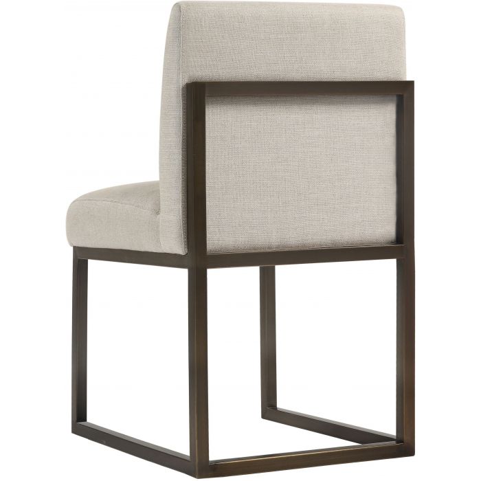 Haute Beige Linen Chair in Brass - Be Bold Furniture