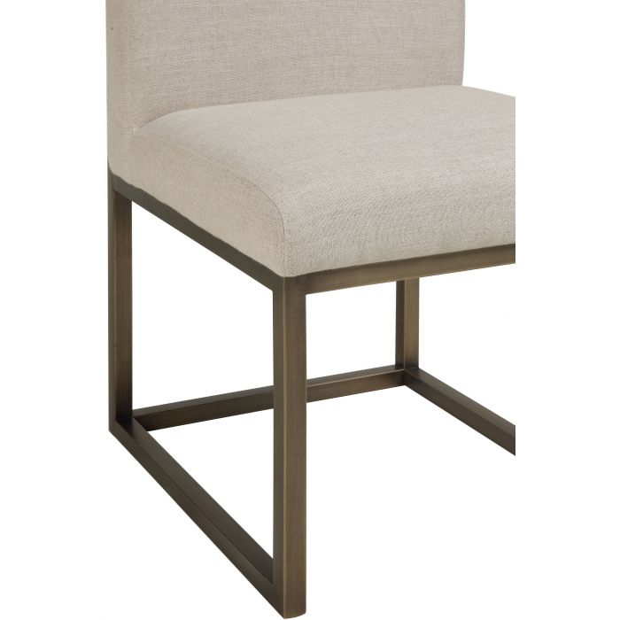 Haute Beige Linen Chair in Brass - Be Bold Furniture