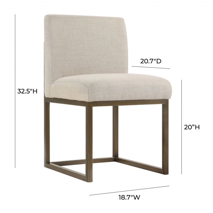 Haute Beige Linen Chair in Brass - Be Bold Furniture