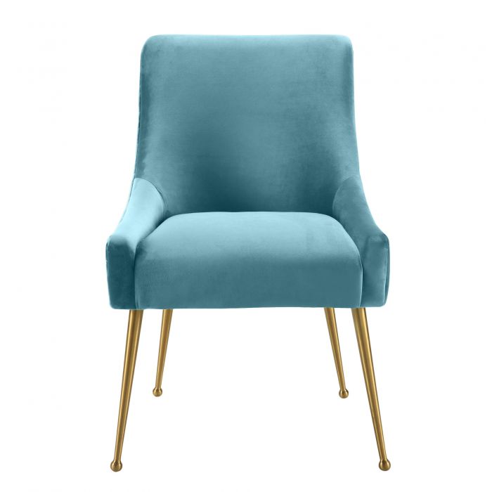 Beatrix Sea Blue Velvet Side Chair - Be Bold Furniture