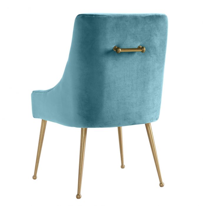 Beatrix Sea Blue Velvet Side Chair - Be Bold Furniture