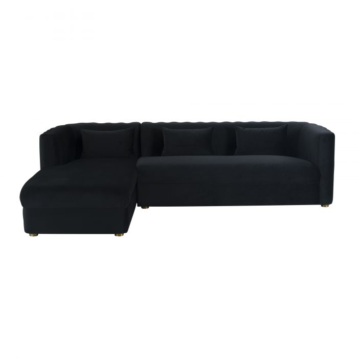 Callie Black Velvet Sectional LAF - Be Bold Furniture