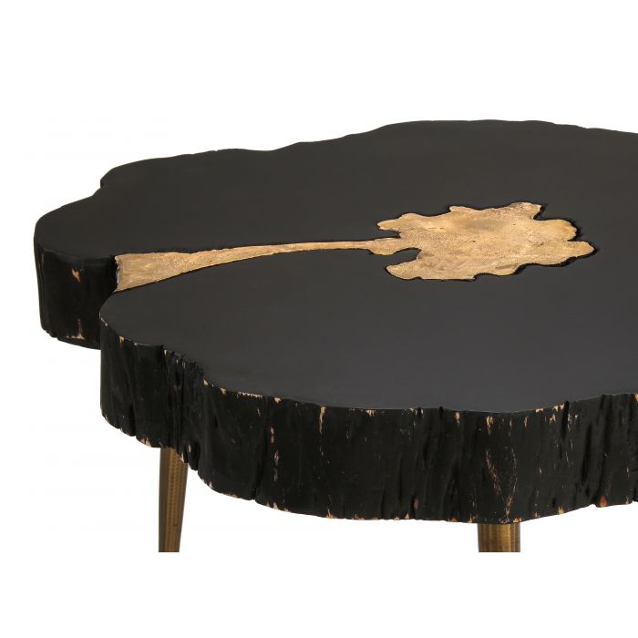 Timber Black and Brass Coffee Table - Be Bold Furniture